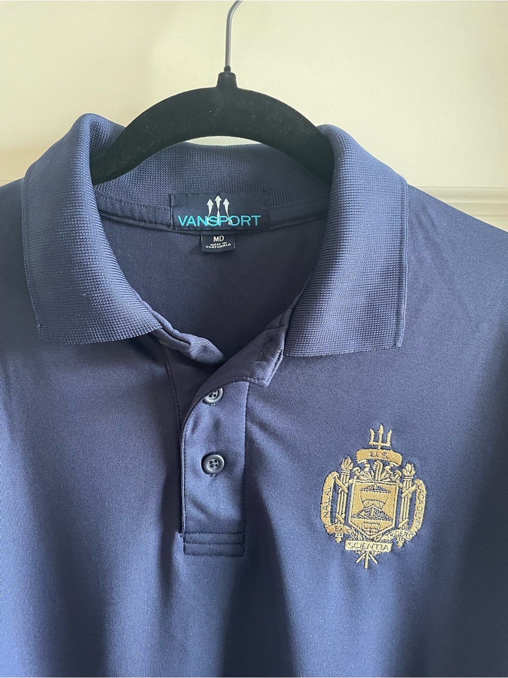 Men's Naval Academy Polo Shirt with Crest Embroidery - Picture 2 of 2